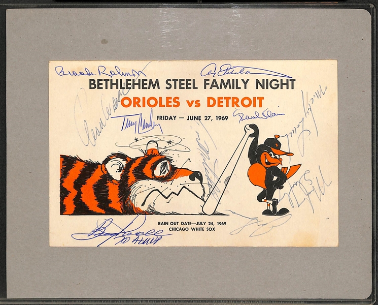 Lot of 3 Orioles Signed Yearbooks & Scorebooks w. Brooks Robinson