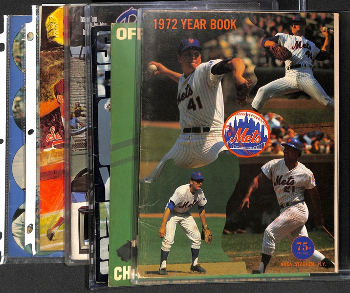 Lot of 6 1970's Baseball Yearbooks & Scorecards