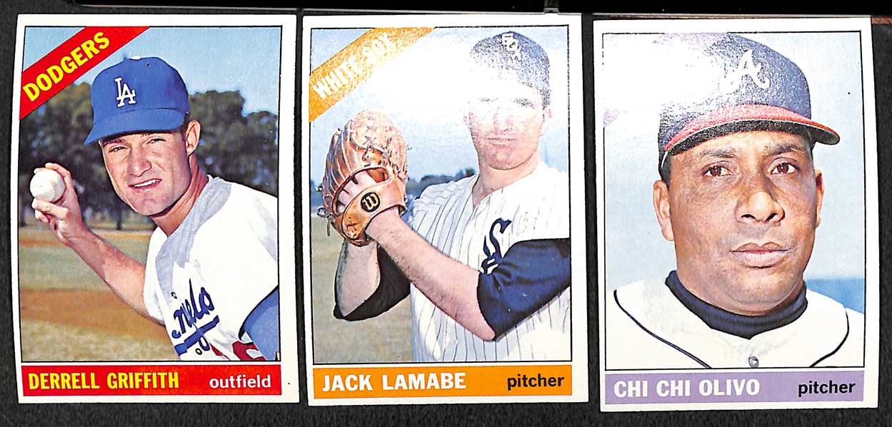 Lot of 18 1966 Topps Baseball High Number Cards w. Fritz Peterson RC