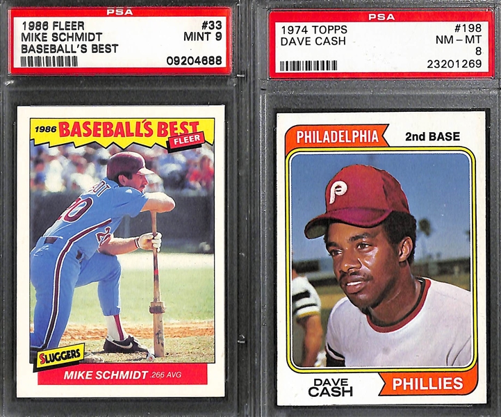 Lot of 8 Phillies PSA Graded Cards w. Mike Schmidt