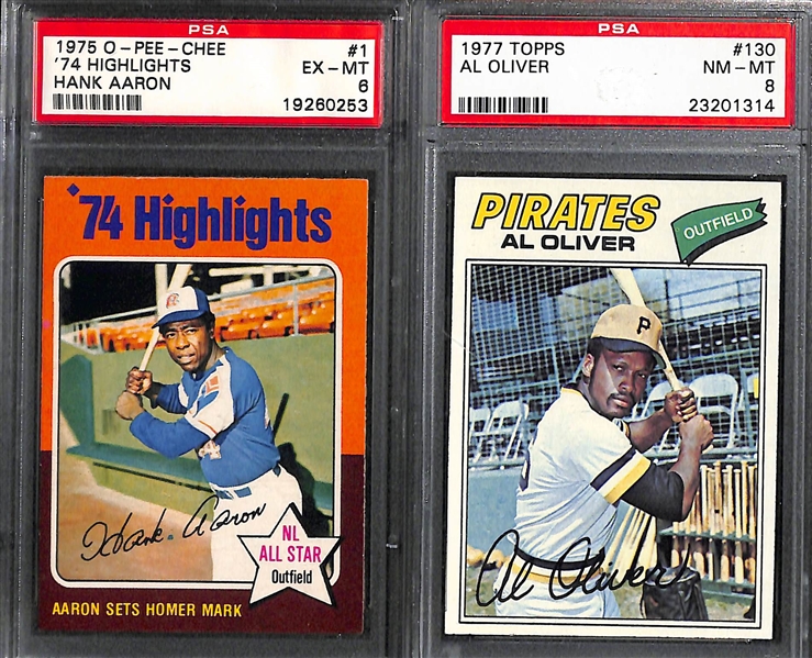 Lot of 17 Baseball Graded Cards From 1970's w. Hank Aaron