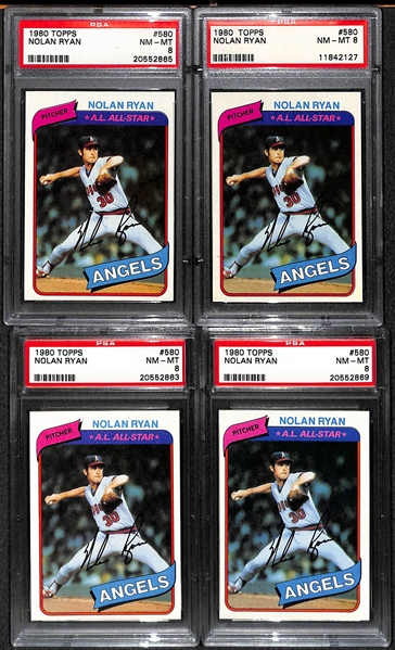 Lot of 9 Nolan Ryan Graded Cards w. 1975 Topps BVG 5.5