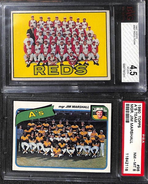 Lot of 12 Baseball Graded Cards 1967-1980 w. Johnny Bench