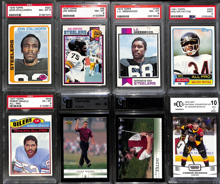 Lot of 15 Mixed Sports Grading Cards w. John Stallworth Rookie PSA 8