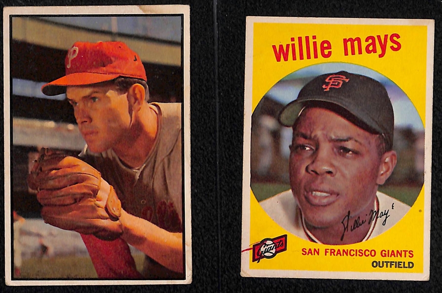 (5) Vintage HOFer - 1952 T. George Kell; 1953 B. Robin Roberts;1955 B. Bob Feller; 1955 T. Warren Spahn); 1959 T. Willie Mays.