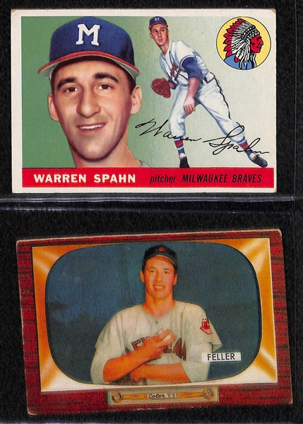 (5) Vintage HOFer - 1952 T. George Kell; 1953 B. Robin Roberts;1955 B. Bob Feller; 1955 T. Warren Spahn); 1959 T. Willie Mays.