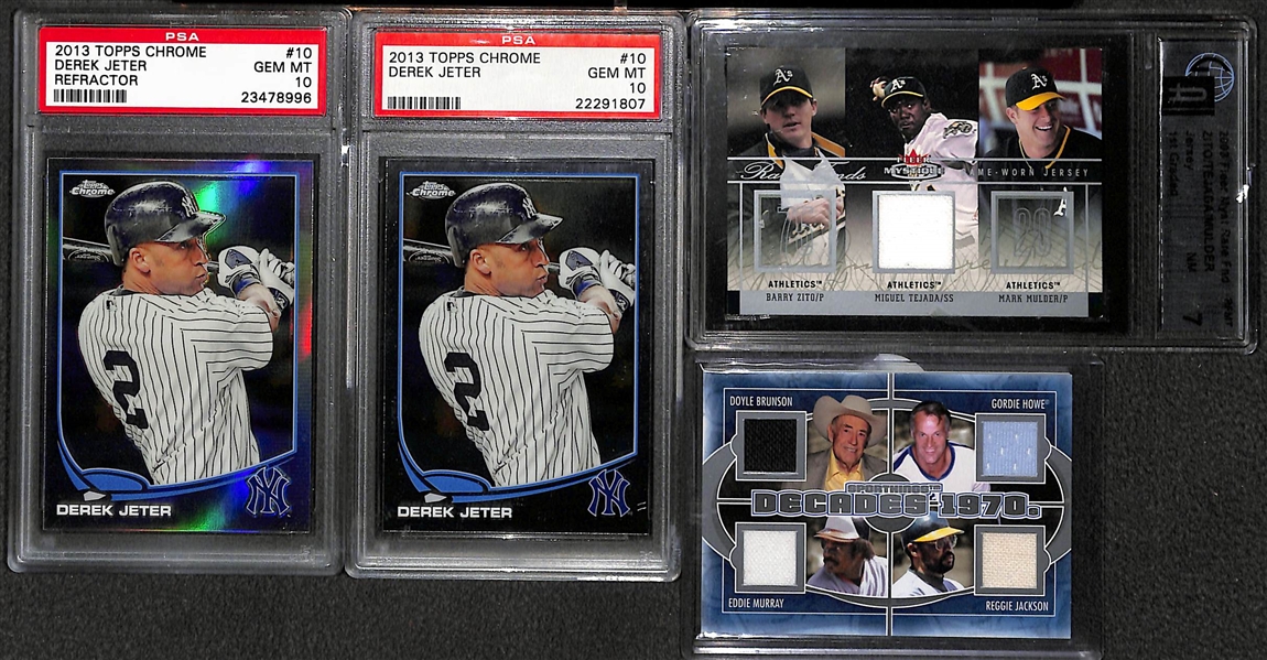 Lot of 19 Mixed Sports Graded/Relic/Insert Cards w. Derek Jeter