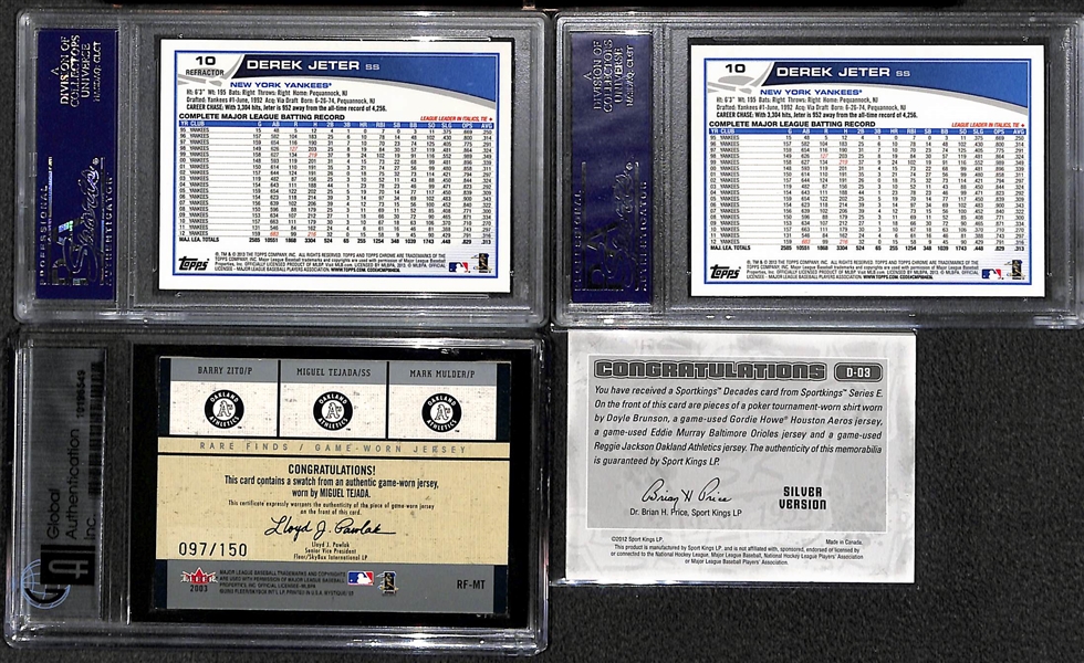 Lot of 19 Mixed Sports Graded/Relic/Insert Cards w. Derek Jeter