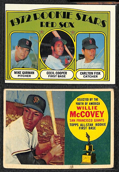 Lot of 14 Baseball HOF & Stars Rookie Cards w. Willie McCovey & Carlton Fisk