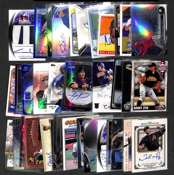 Lot of 36 Baseball Autograph Cards w. Maikel Franco & Fernando Tatis