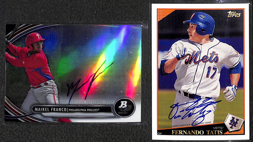 Lot of 36 Baseball Autograph Cards w. Maikel Franco & Fernando Tatis