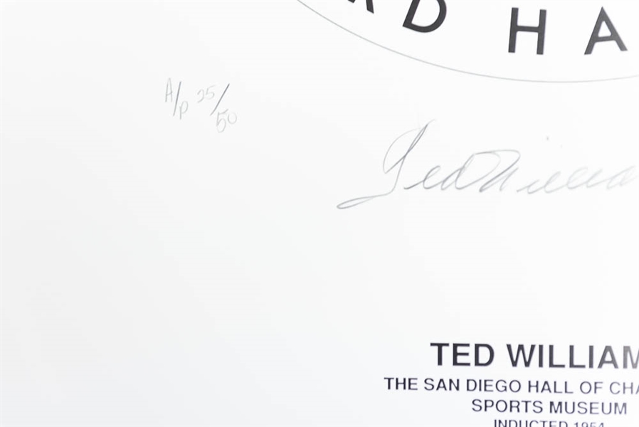 Ted Williams 19x25 Signed Limited Edition Sports Print 25/50 - JSA Auction Letter