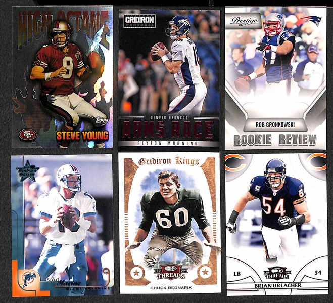 3-Row Box of Football Cards w/ Lamar Jackson Rookie, Mahomes, Favre, Marino, Elway, Rice, B. Sanders, + (Mostly Past 35 Years) 