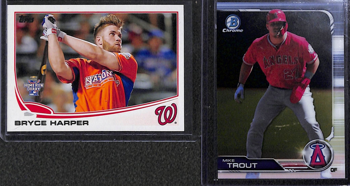 3-Row Box of Baseball Rookie Cards w/ Stars (Trout, Harper, Griffey Jr.) and Rookies (Hoskins, Tatis, Bregman, Sale) - Mostly Past 50 Years