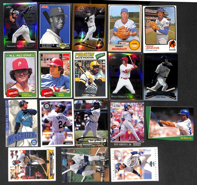 3-Row Box of Baseball Rookie Cards w/ Stars (Trout, Harper, Griffey Jr.) and Rookies (Hoskins, Tatis, Bregman, Sale) - Mostly Past 50 Years