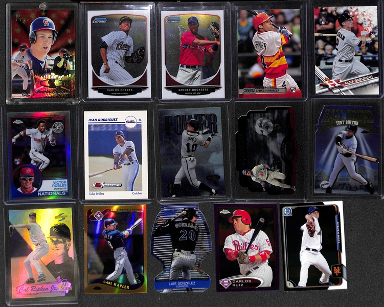 3-Row Box of Baseball Rookie Cards w/ Stars (inc. Ripken, Ruth, Gehig) and Rookies (inc. Correa, Robles, Bregman) - Mostly Past 30 Years