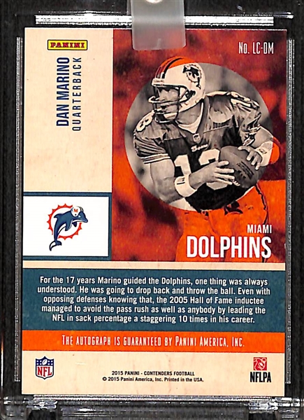 Dan Marino Autographed 2015 Panini Legendary Contenders Card (#3/10) - Panini Certified