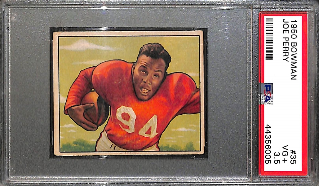1950 Bowman Joe Perry Rookie Card (#35) Graded PSA 3.5 (VG+) - 49ers/Colts HOFer