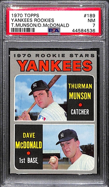 1970 Topps Thurmon Munson #189 Rookie Card Graded PSA 7
