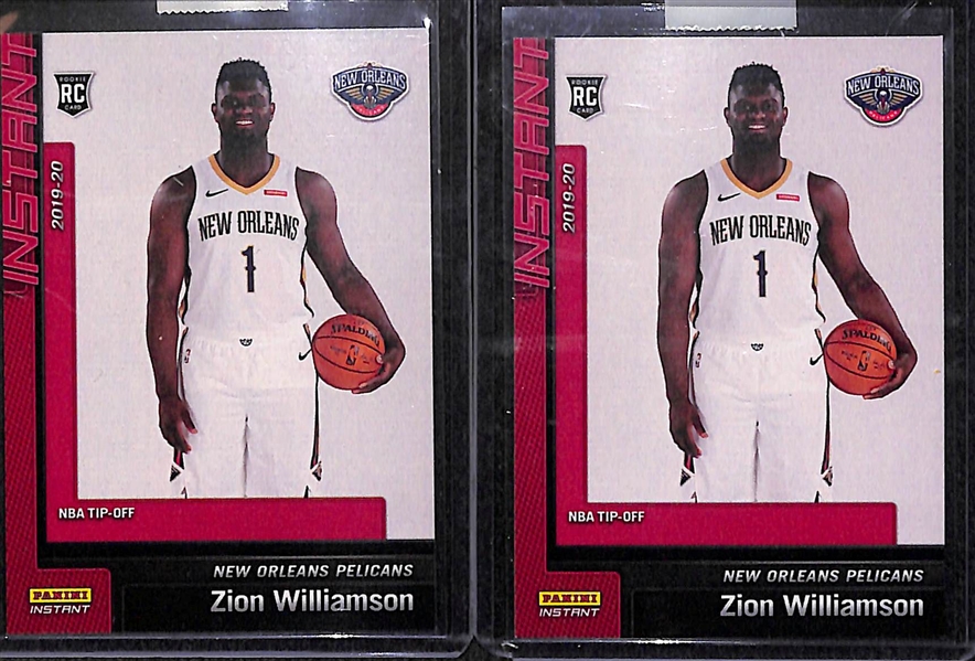Lot of (4) Zion Williamson Panini Instant Rookie Cards (2019-20) - Each #ed to /1952