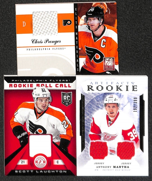 Lot of (6) Hockey Autograph or Jersey Relic Cards w/ Bob Clarke Auto National Treasures Triple Jersey 