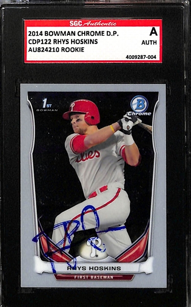 Rhys Hoskins and Aaron Nola Signed Bowman Chrome Rookie Cards (both SGC Authenticated/Slabbed)