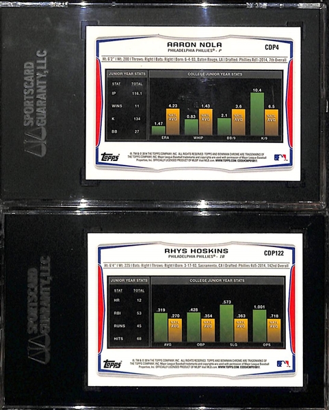 Rhys Hoskins and Aaron Nola Signed Bowman Chrome Rookie Cards (both SGC Authenticated/Slabbed)