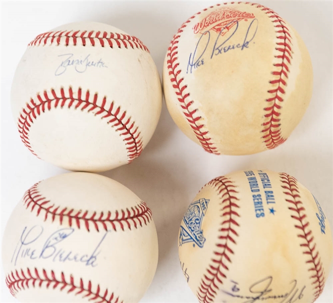 Lot of 5 Braves Signed Baseballs & Partial Team Signed w. John Smoltz - JSA Auction Letter