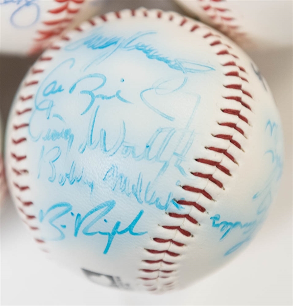 Lot of 5 Orioles Signed Baseballs w. Team Signed Including Cal Ripken Jr - JSA Auction Letter