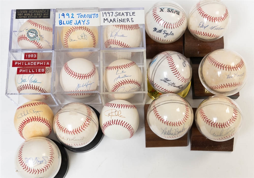 Lot of 16 Signed Baseballs w. Team Signed & Paul Molitor - JSA Auction Letter