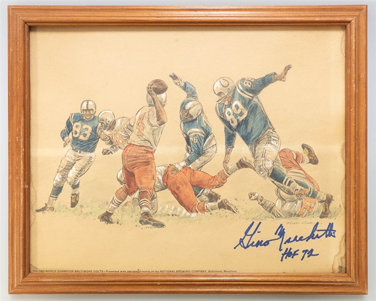 Lot of 3 Baltimore Colts Signed & Framed Photos w. Gino Marchetti - JSA