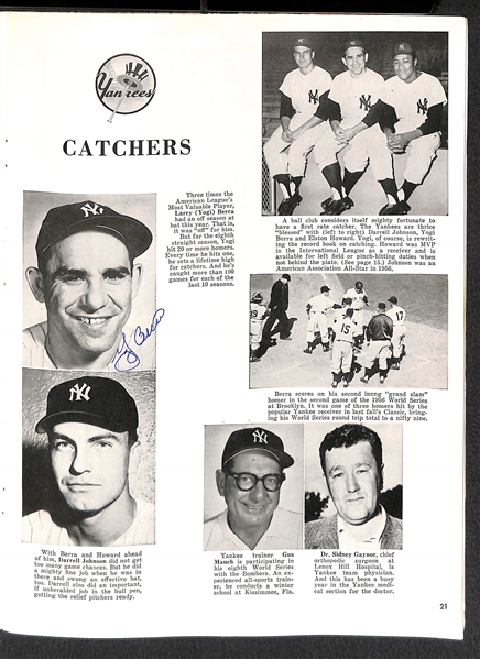 1957 Yankees VS Braves Signed World Series Program w. Berra & Spahn - JSA Auction Letter