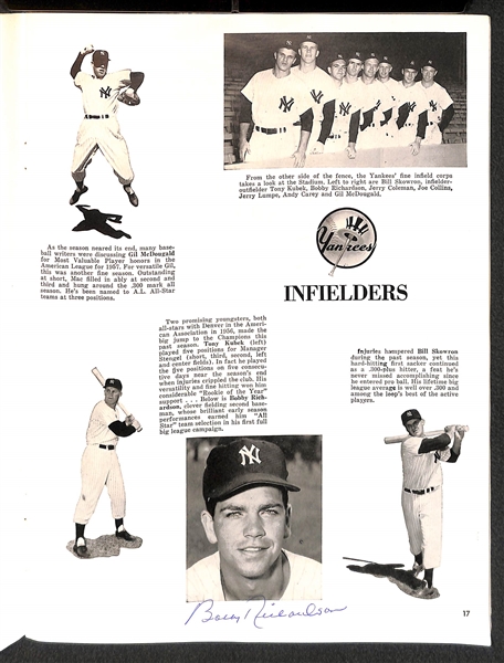 1957 Yankees VS Braves Signed World Series Program w. Berra & Spahn - JSA Auction Letter