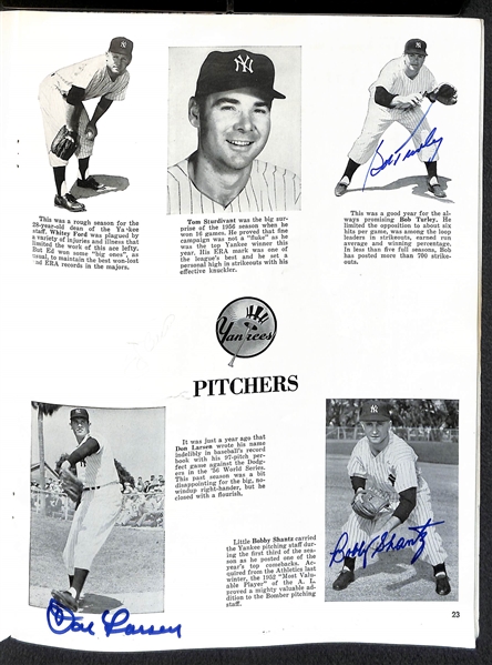 1957 Yankees VS Braves Signed World Series Program w. Berra & Spahn - JSA Auction Letter