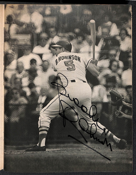 1966 Orioles VS Dodgers Signed World Series Program w. Robinson & Aparicio - JSA Auction Letter