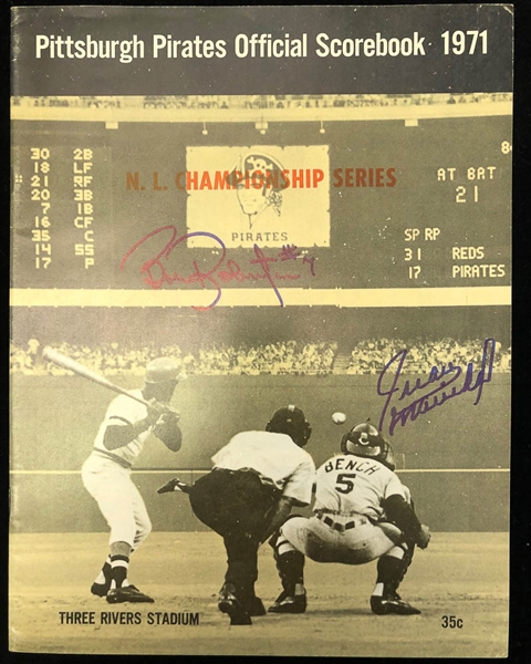 Lot of 5 Signed 1971 World Series and A.L & N.L Championship Programs w. Boog Powell, Paul Blair, more  - JSA Auction Letter