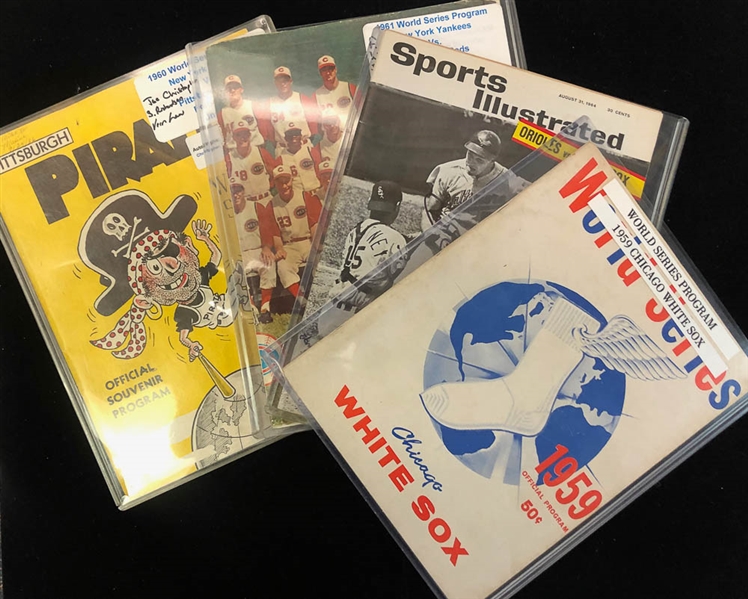 Lot of 4 Signed World Series Programs & Sports Illustrated w. Whitey Ford - JSA Auction Letter
