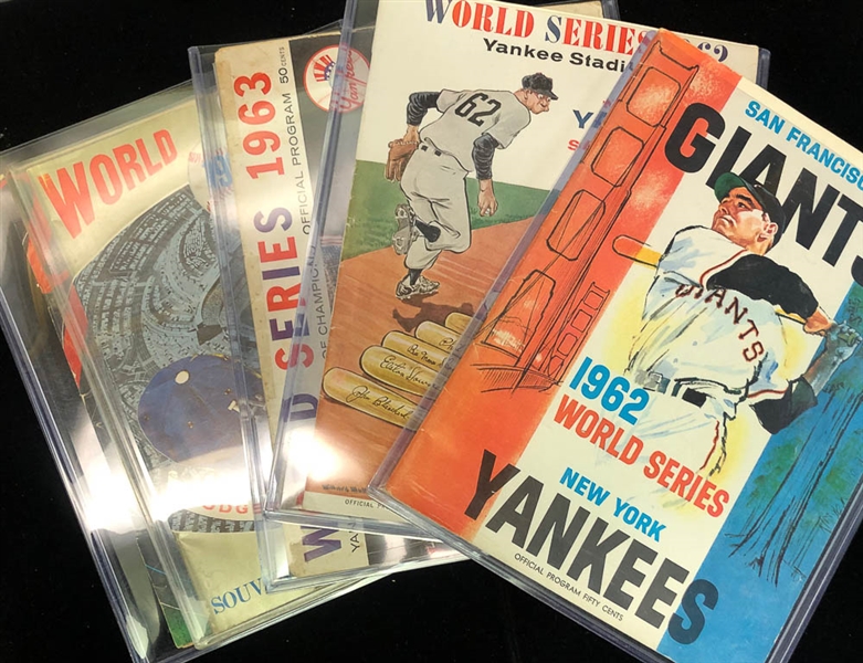 Lot of 5 Signed Yankees World Series Programs 1962-1964 - JSA Auction Letter