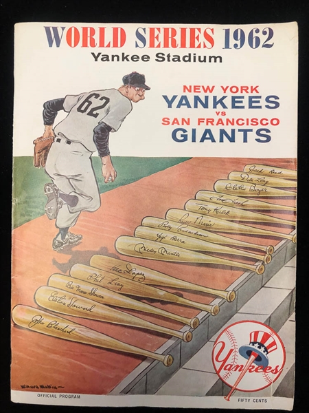 Lot of 5 Signed Yankees World Series Programs 1962-1964 - JSA Auction Letter