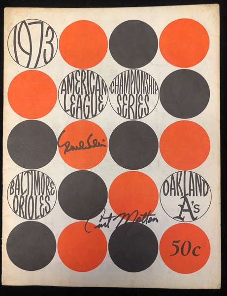 Lot of 4 Signed World Series Programs/Championship Series/Scorecards  1972-1973 - JSA Auction Letter
