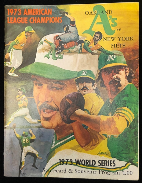 Lot of 4 Signed World Series Programs/Championship Series/Scorecards  1972-1973 - JSA Auction Letter