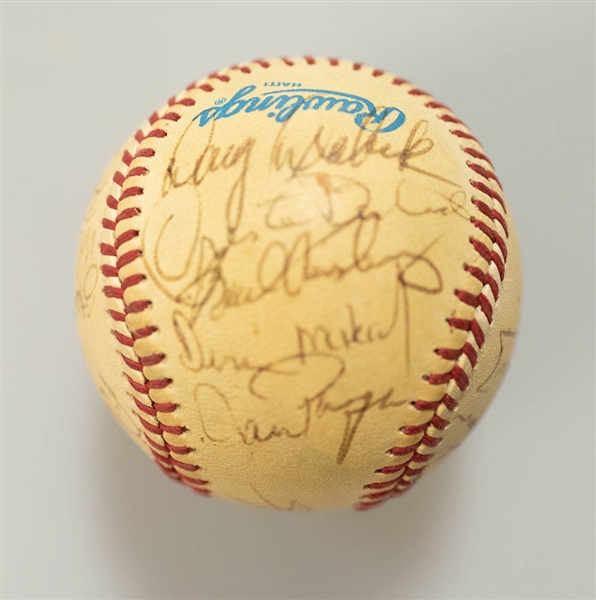 Lot of 3 Vintage Team Signed Baseballs 1966-1985 - JSA Auction Letter