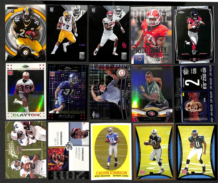 3-Row Box of Football Rookie Cards inc. Lamar Jackson, Ezekiel Elliott (Optic Holo), Wentz, Mixon, Fournette, M. Ryan, +). Mostly Past 20 Years