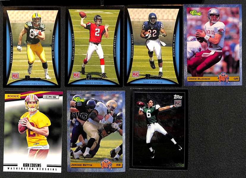3-Row Box of Football Rookie Cards inc. Lamar Jackson, Ezekiel Elliott (Optic Holo), Wentz, Mixon, Fournette, M. Ryan, +). Mostly Past 20 Years