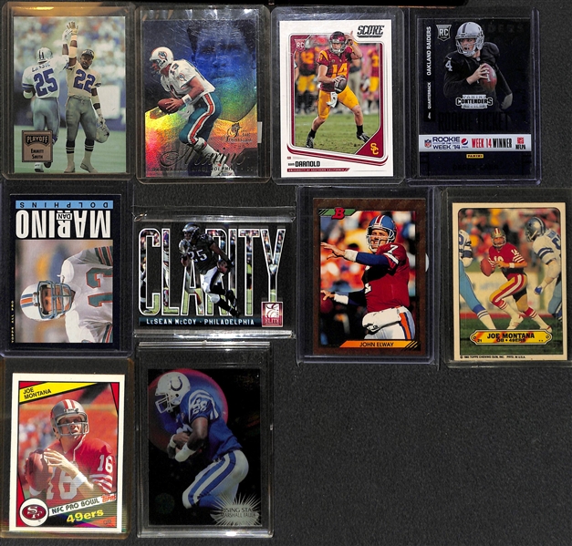 3-Row Box of Football Cards inc. Rookies (inc. JJ Watt, L. Bell, Gurley, Cousins), Stars (inc. Brady, Favre, P. Manning, A. Rodgers), Mostly Past 20 Years