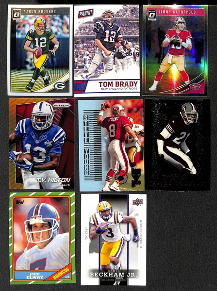 3-Row Box of Football Cards inc. Rookies (inc. JJ Watt, L. Bell, Gurley, Cousins), Stars (inc. Brady, Favre, P. Manning, A. Rodgers), Mostly Past 20 Years