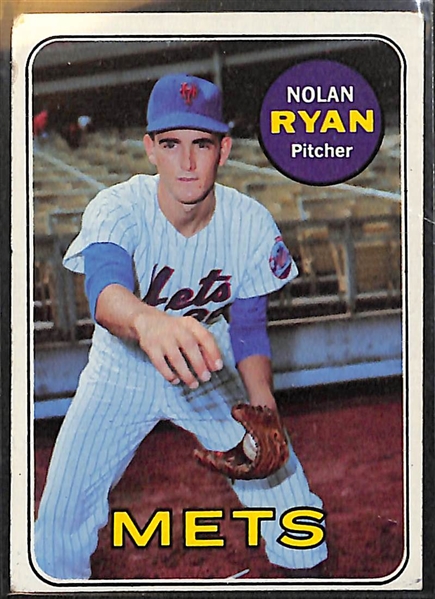 Lot of 4 - 1969 Topps Baseball Star Cards w. Nolan Ryan