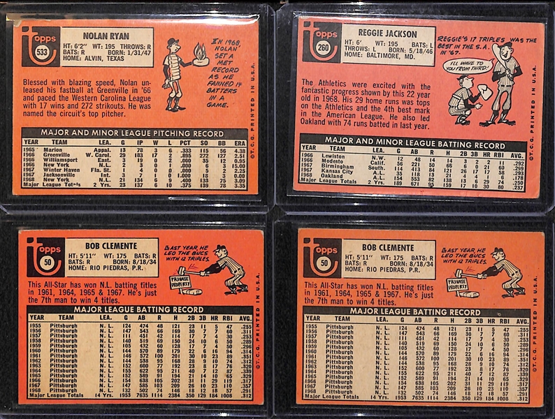 Lot of 4 - 1969 Topps Baseball Star Cards w. Nolan Ryan