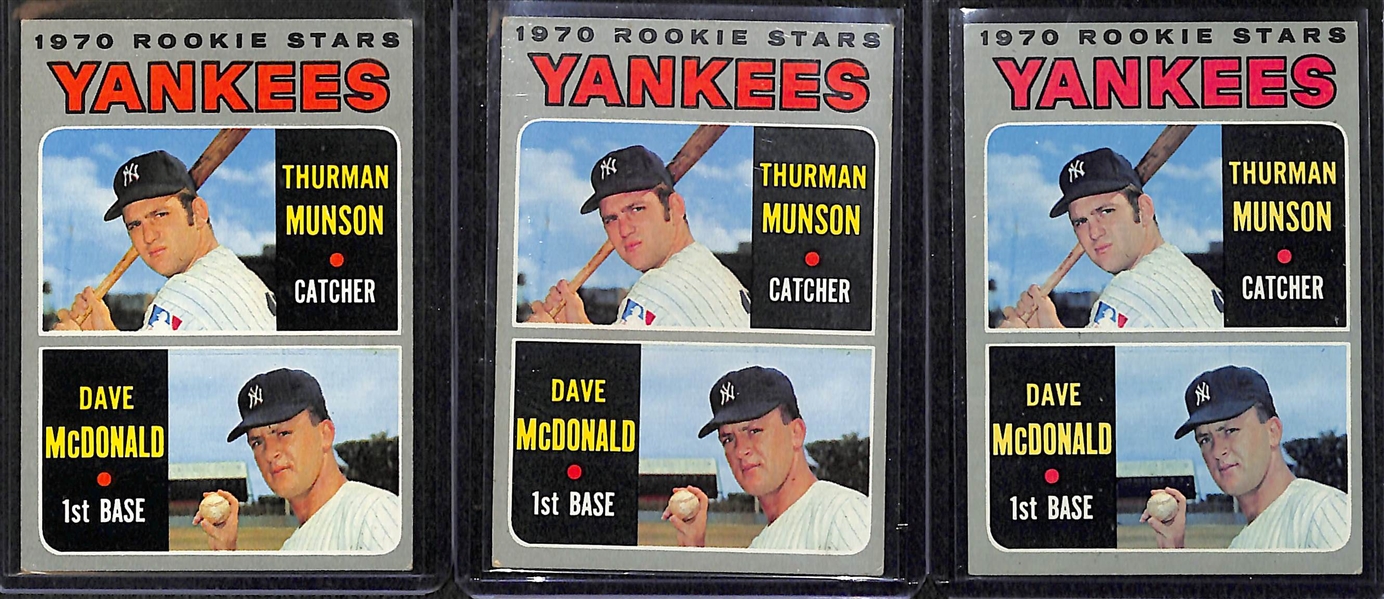 Lot of 3 - 1970 #189 Thurman Munson Rookie Cards