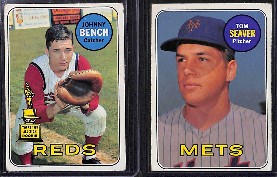 Lot of 700+ Assorted 1969 Topps Baseball Cards w. Pete Rose